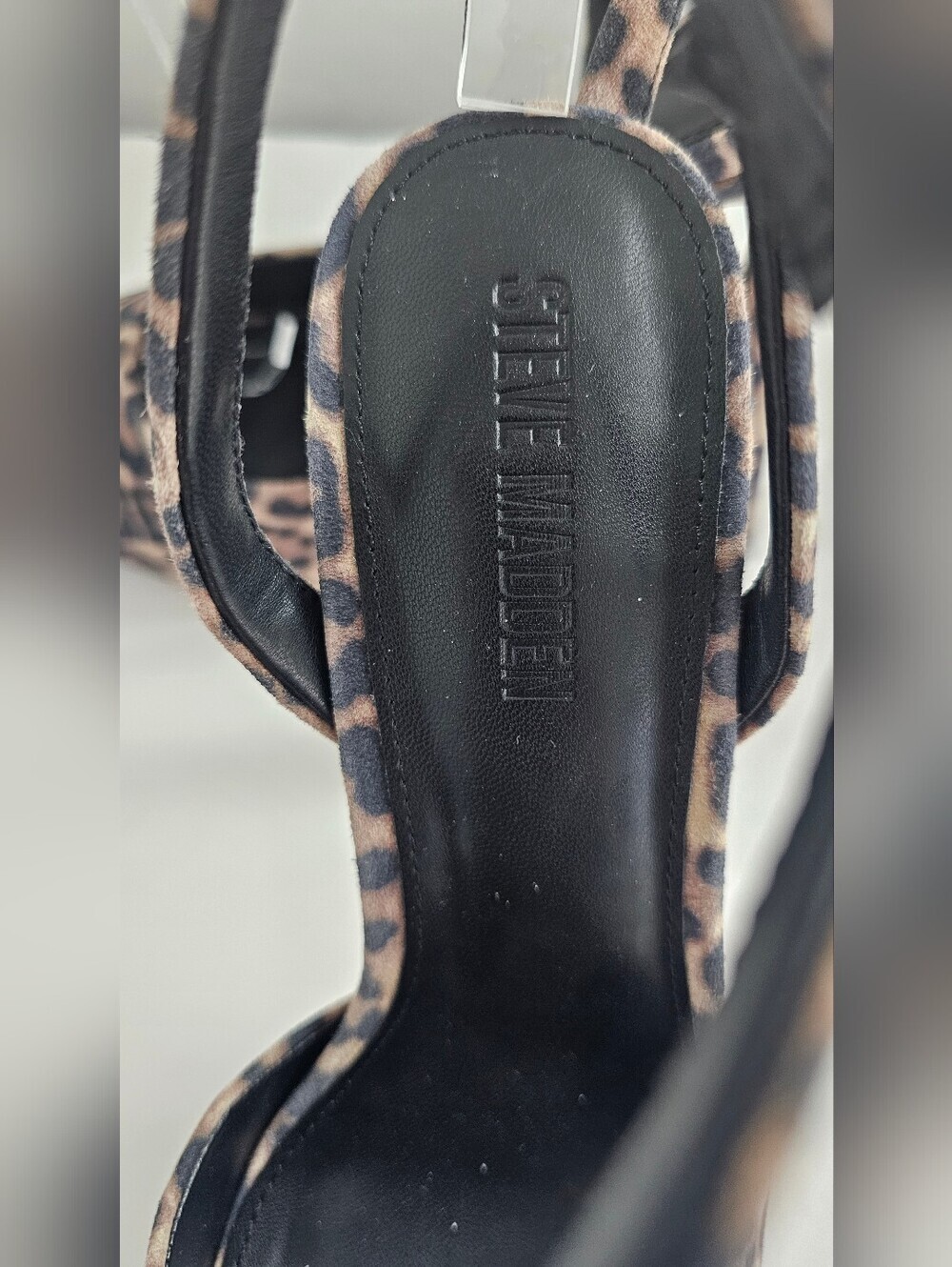 Steve Madden Leopard Platform Strap Heels Shoes Brown/Black Women's Sz 9 & 10 - Picture 5 of 9